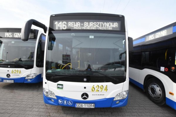 Z Gdyni do Kosakowa nowymi przegubowymi Mercedesami