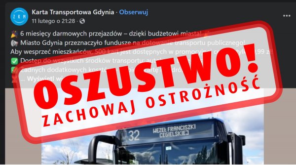 ZKM ostrzega przed oszustwem na „kartę transportową”