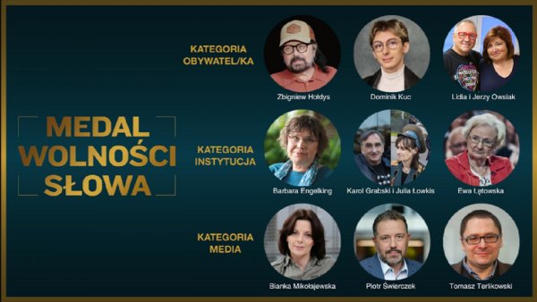 Oni mają szansę na Medal Wolności Słowa