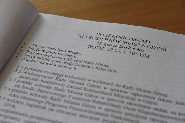 W środę XLI Sesja Rady Miasta Gdyni