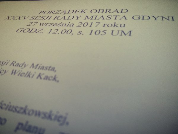 Przed XXXV Sesją Rady Miasta Gdyni
