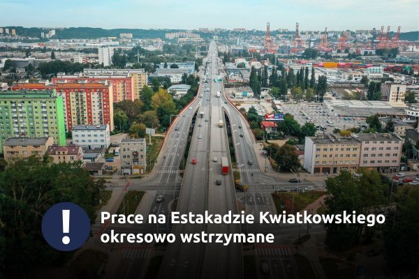 Prace na Estakadzie Kwiatkowskiego okresowo wstrzymane