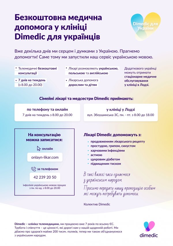Bezpłatne konsultacje medyczne dla Ukraińców