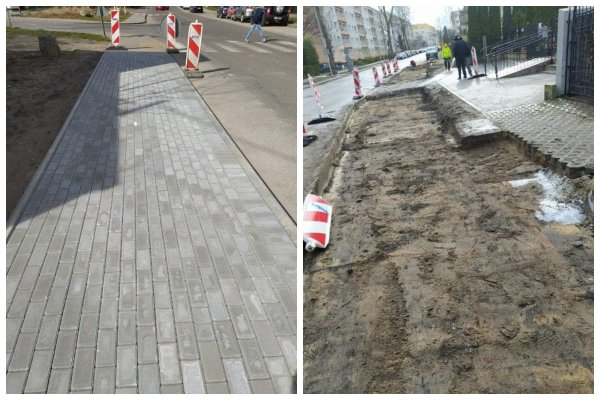 Remont chodnika przy ul. Komandorskiej