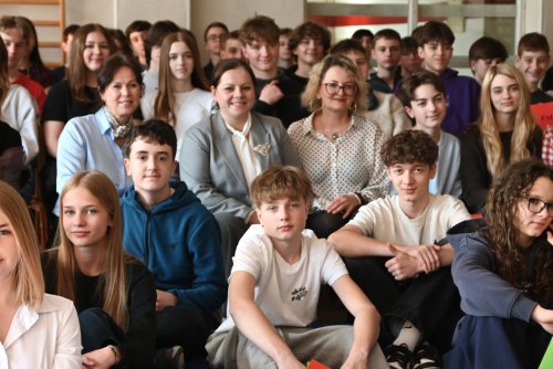 Aleksandra Kosiorek, prezydent Gdyni z wizytą u uczniów SP 46 (fot. Aneta Marczak)