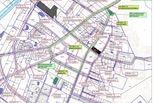 Budowa dróg wraz z infrastrukturą na terenie części dzielnicy Wielki Kack: Kacze Buki (wyrys Wydziału Inwestycji Urzędu Miasta Gdyni)