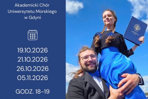 Grafika promująca nabór do Akademickiego Chóru Uniwersytetu Morskiego w Gdynia (mat. prasowe)