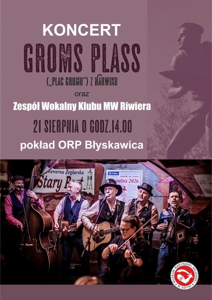 Wydarzenie odbędzie się 21 sierpnia o godz. 14:00 na pokładzie ORP „Błyskawica” (mat. prasowe MMW)