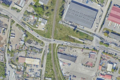 Mapa zakresu inwestycji pn. „Budowa bezkolizyjnego skrzyżowania ul. Hutniczej w Gdyni z linią kolejową nr 723” (fot. SmartMap)