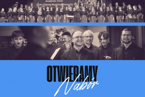 Grafika promująca nabór do Akademickiego Chóru Uniwersytetu Morskiego w Gdyni (materiały prasowe)