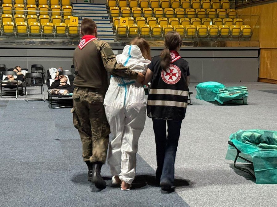 Rannymi zajmowali się też członkowie Harcerskiej Służby Humanitarnej 
