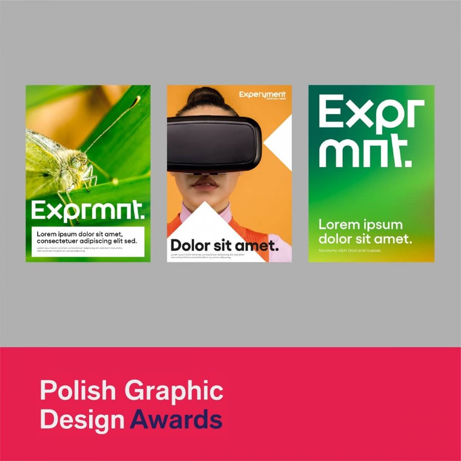 Wizualizacja nowej identyfikacji na plakatach.