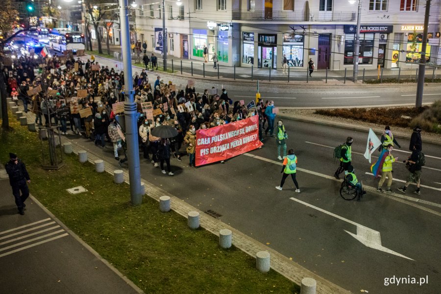 Czwartkowy protest na ulicach Gdyni, fot. Karol Stańczak