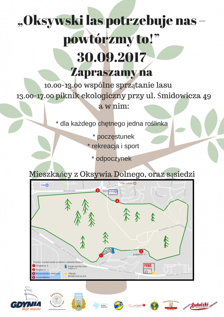 Sprzątanie lasu na Oksywiu - plakat