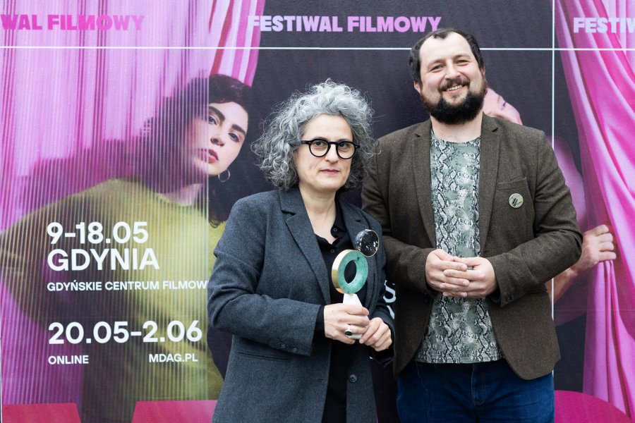Na zdjęciu reżyserka Farahnaz Sharifi i Michał Miegoń