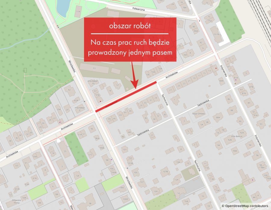 ul. Architekt&oacute;w &ndash; naprawa nawierzchni 
