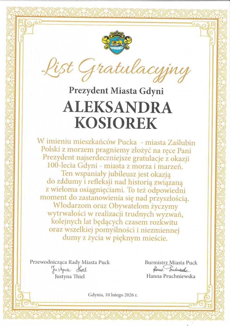  Kto złożył życzenia Gdyni?