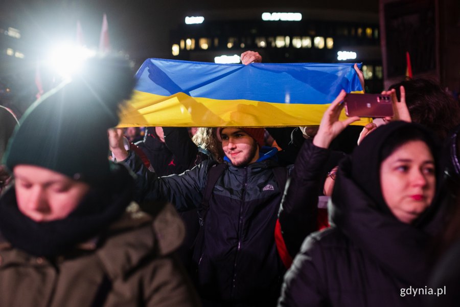 Wiec solidarności z Ukrainą. Fot. Karol Stańczak