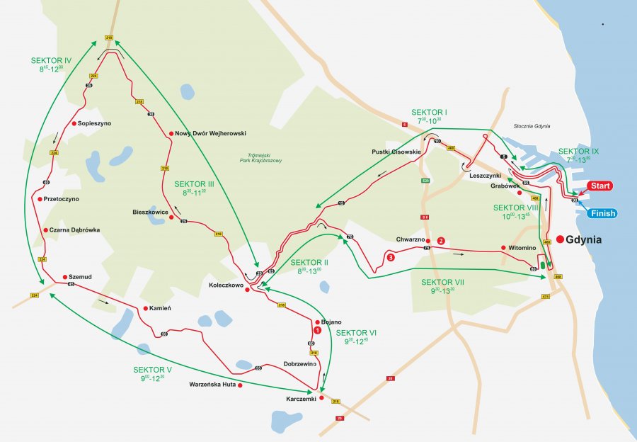 Zamknięcia dróg 6.08.2017 (trasa rowerowa zawodów)