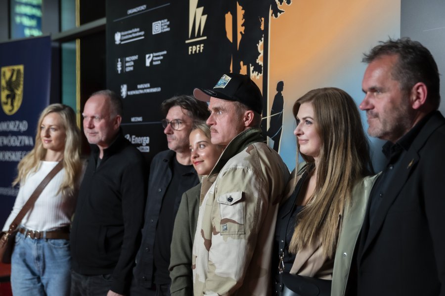Ekipa filmu „Wróbel” przed konferencją prasową w Gdyńskim Centrum Filmowym