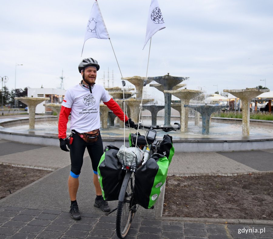 Janusz Marmurowicz-Voss wrócił ze swojej rowerowej wyprawy do Gdyni, fot. Kamil Złoch