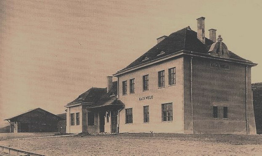 Historyczne zdjęcie stacji kolejowej Wielki Kack, fot.mat.BMKZ
