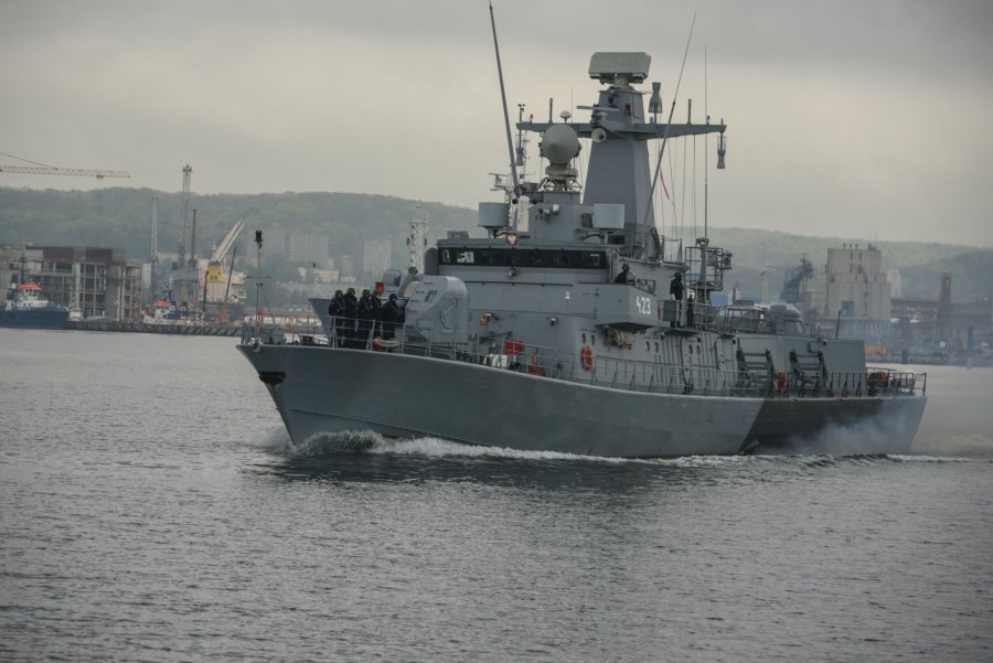 ORP „Grom” ćwiczy na wodach Zatoki Gdańskiej // fot. kmdr ppor. Radosław Pioch / 3.FO