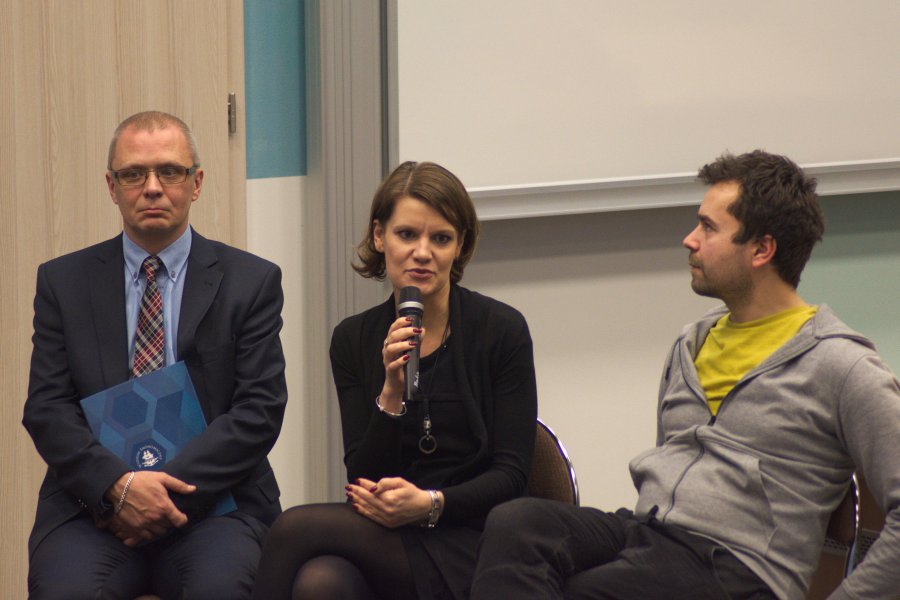 Spotkanie ze studentami na Wydziale Ekonomii UG // fot. Jan Ziarnicki