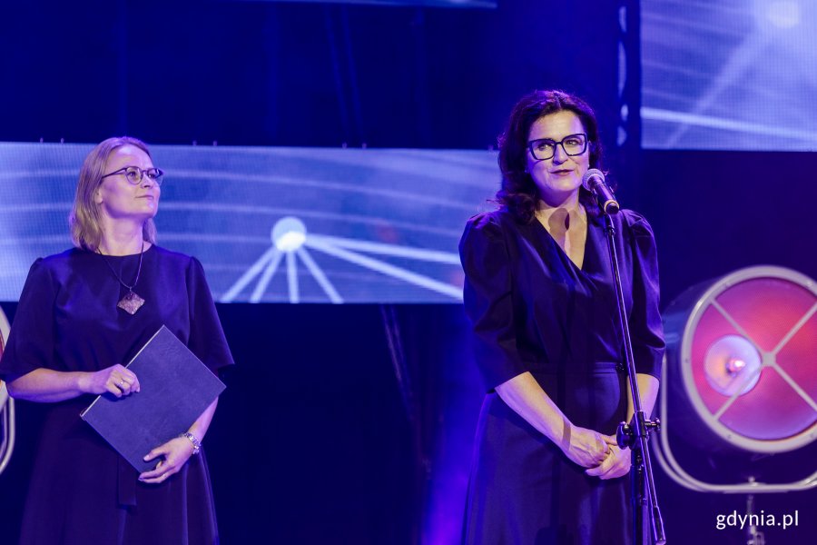 Na zdjęciu (od lewej): Dominika Milion, dyrektorka ds. zrównoważonego rozwoju Baltic Hub, Aleksandra Dulkiewicz, prezydent Gdańska (fot. Karol Stańczak)