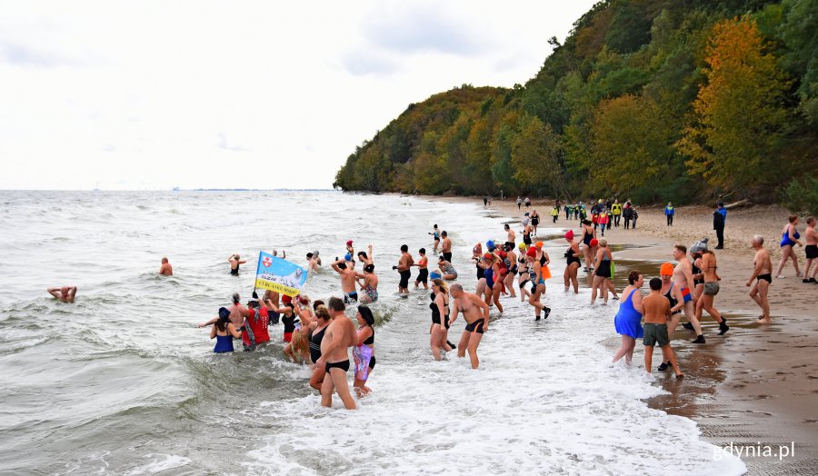 Początek sezonu na morsowanie na gdyńskiej plaży, fot. Kamil Złoch