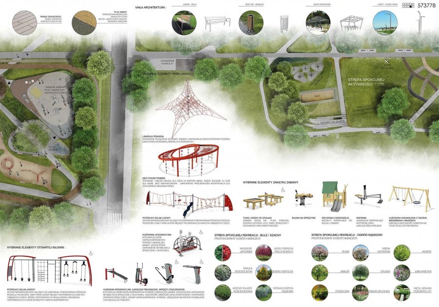 Projekt zieleni Parku Centralnego w Gdyni // wizualizacja