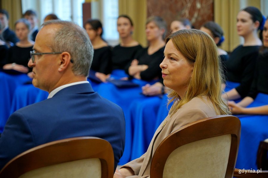 Wiceprezydentka Gdyni Oktawia Gorzeńska podczas posiedzenia senatu uczelni z okazji 106. rocznicy utworzenia Uniwersytetu Morskiego 