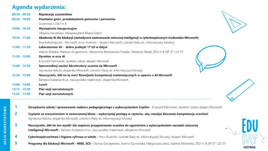 Agenda spotkania napisana błękitnym pismem na białym tle o treści tożsamej z treścią zawartą w artykule