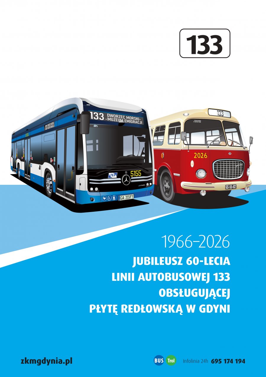 Urodzinowy plakat linii 133 (mat. ZKM Gdynia)