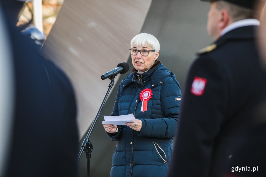 Gdynia świętuje 101. Urodziny Niepodległej. Na zdjęciu Joanna Zielińska, przewodnicząca Rady Miasta Gdyni  // fot. Karol Stańczak