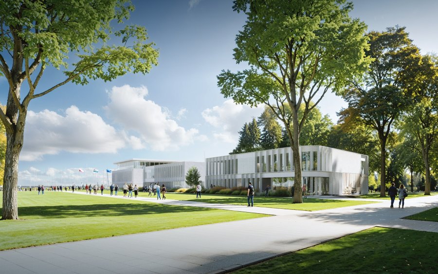 Wizualizacja przedstawiająca Olimpijskie Centrum Żeglarskie. (mat. Gdyńskie Centrum Sportu)