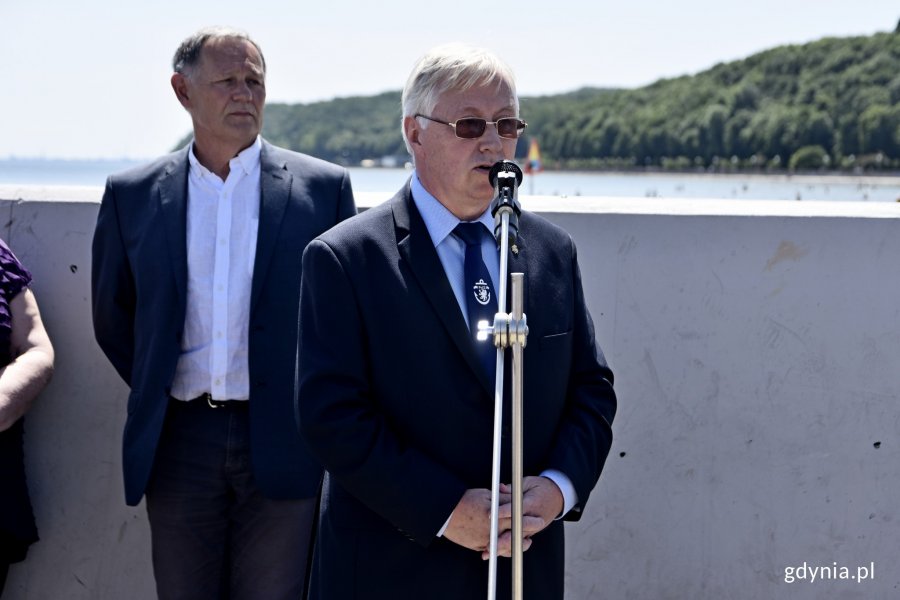 W Alei Żeglarstwa Polskiego odsłonięto tablicę Aleksandra Bereśniewicza. Na zdjęciu: Bogusław Witkowski, prezez Pomorskiego Związku Żeglarstwa // fot. Paweł Kukla