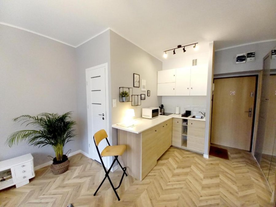 Apartament Studio Gruszka, widok na kuchnię