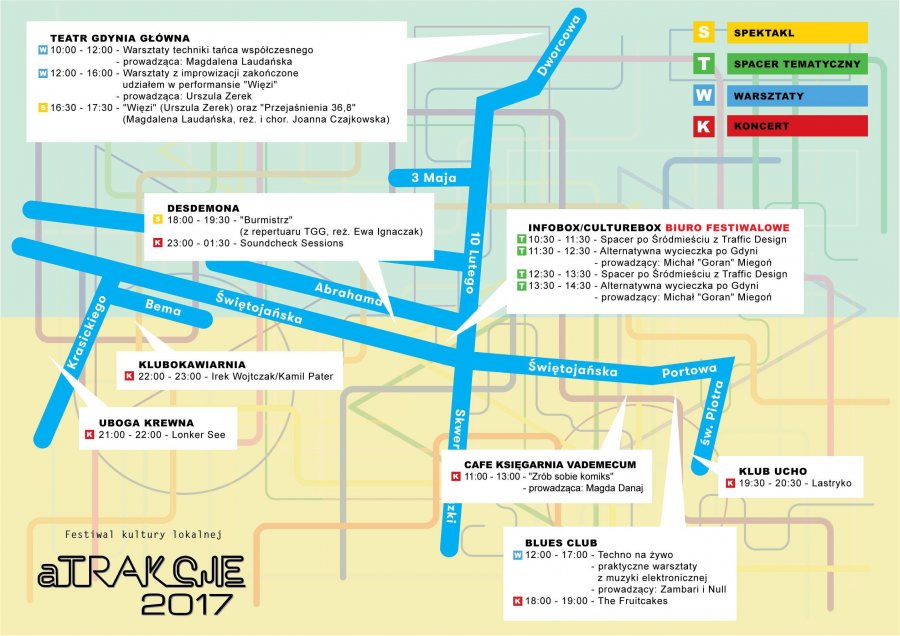 Festiwal aTrakcje - mapa wydarzeń // fot.mat.prasowe