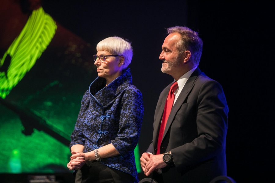 Joanna Zielińska, przewodnicząca Rady Miasta oraz Wojciech Szczurek, prezydent Gdyni