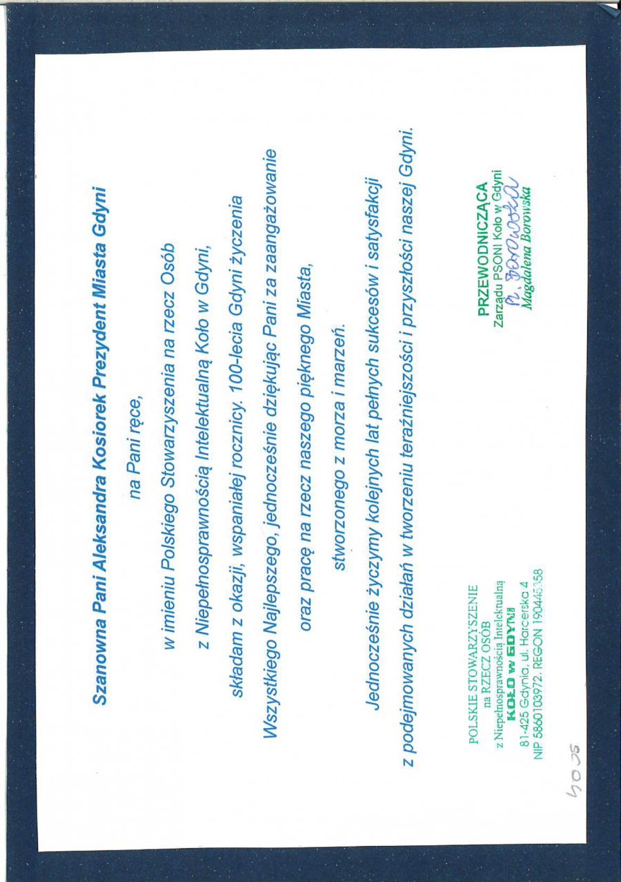  Kto złożył życzenia Gdyni?