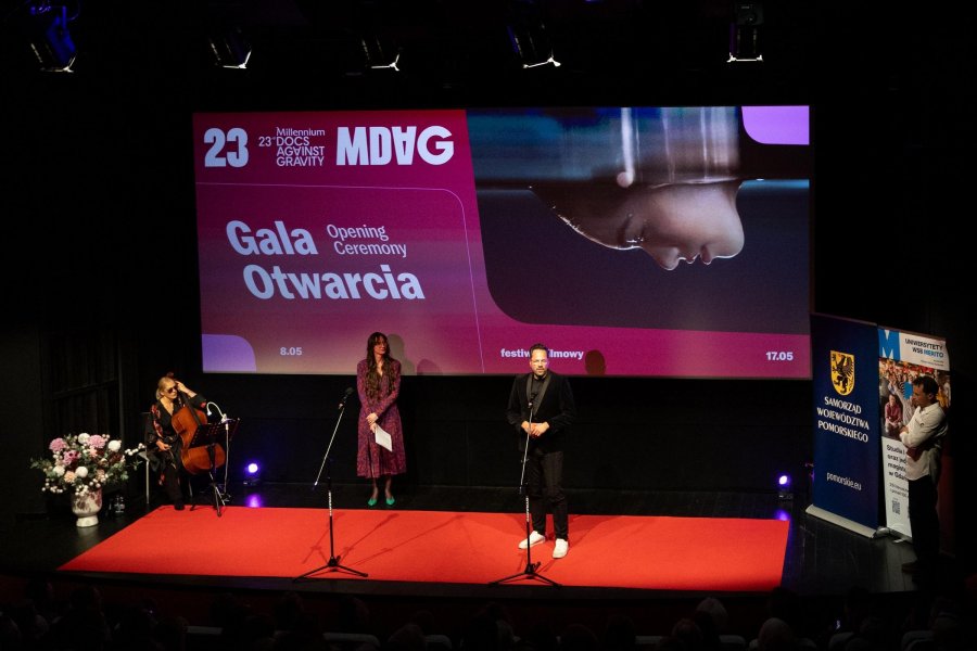 Dariusz Jarecki, dyrektor Departamentu Bankowości Detalicznej Banku Millennium, przemawiający podczas gali otwarcia  23. Millennium Docs Against Gravity