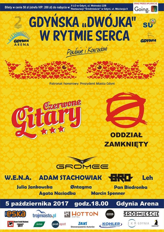 Koncert charytatywny "Dwójka w rytmie serca" - plakat