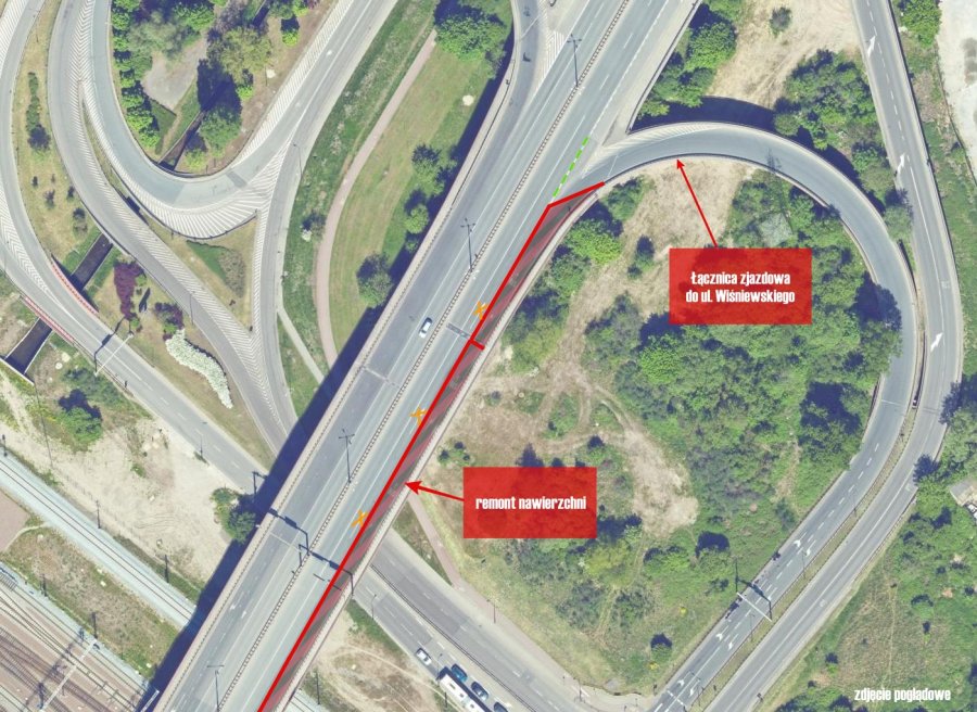 Estakada Kwiatkowskiego - zmiany w organizacji ruchu w związku z remontem nawierzchni (komunikat ZDiZ Gdynia)