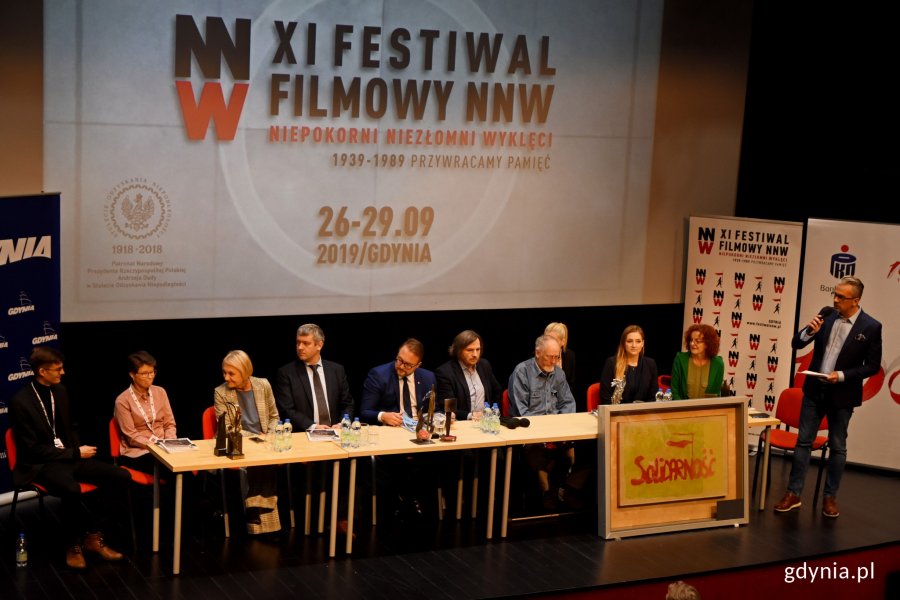 Konferencja prasowa Festiwalu NNW z udziałem m.in. Marka Łucyka, wiceprezydenta Gdyni i Arkadiusza Gołębiewskiego, dyrektora festiwalu // fot. Paweł Kukla