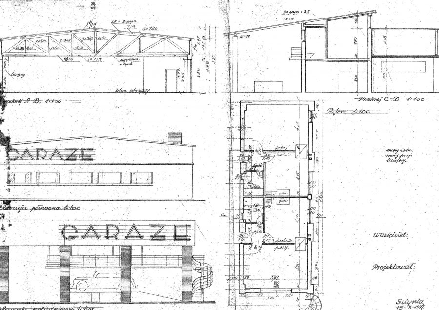 Dzisiaj teatr, kiedyś garaż. Projekt budynku z 1947 roku, fot. materiały prasowe Teatru Miejskiego 