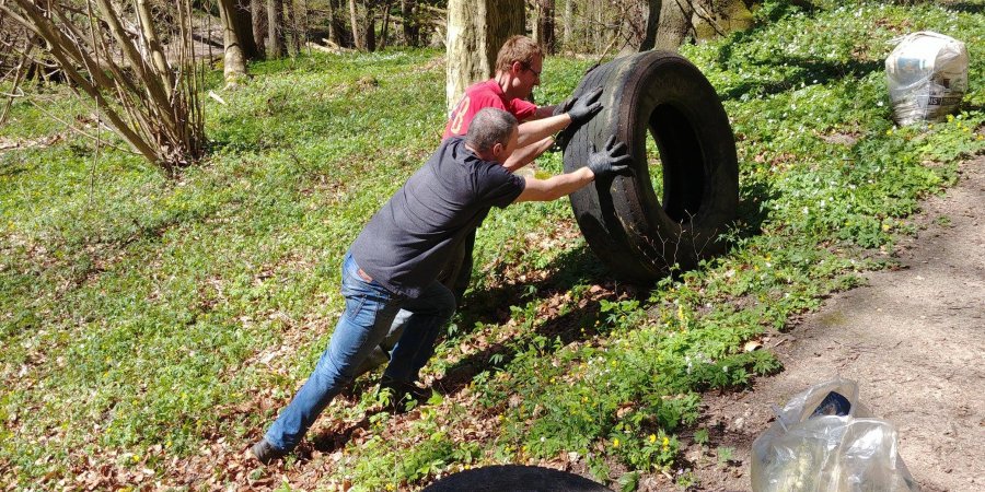 Sprzątanie potoku Źródło Marii