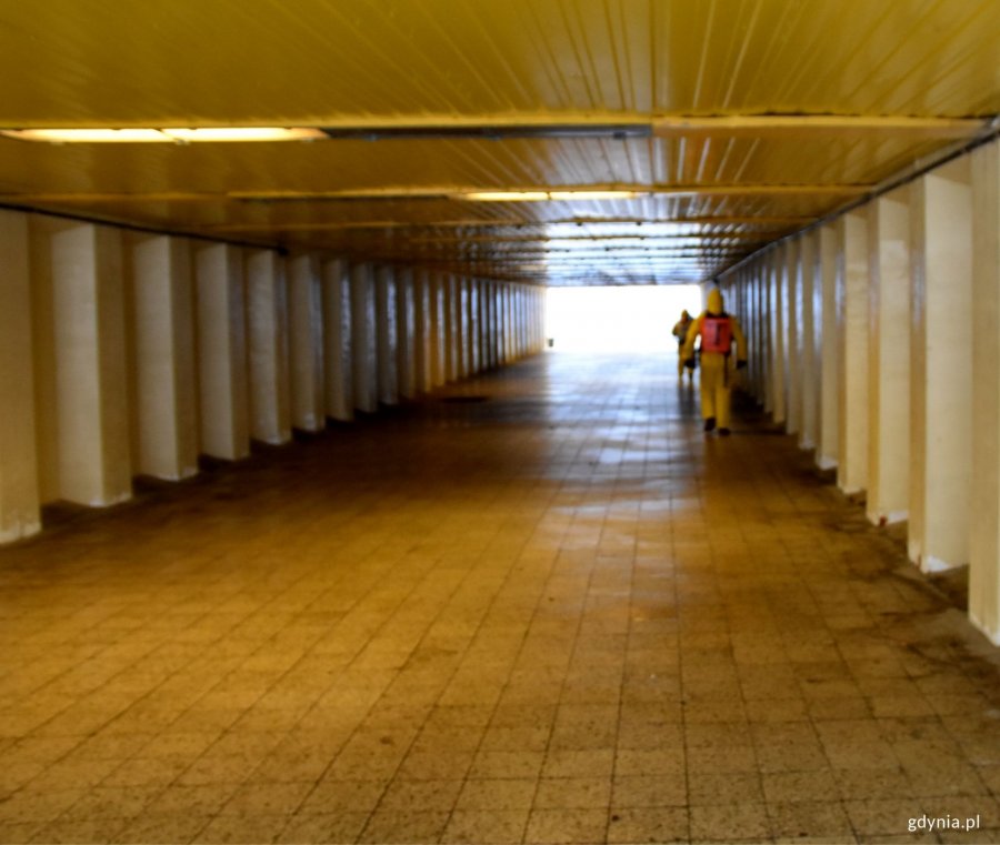 Zdezynfekowany tunel przy ul. Śląskiej w Gdyni // fot. Magdalena Śliżewska