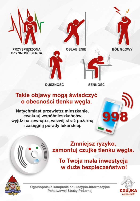 Materiały informacyjne kampanii "Czujka na straży twojego bezpieczeństwa", mat. prasowe KG PSP