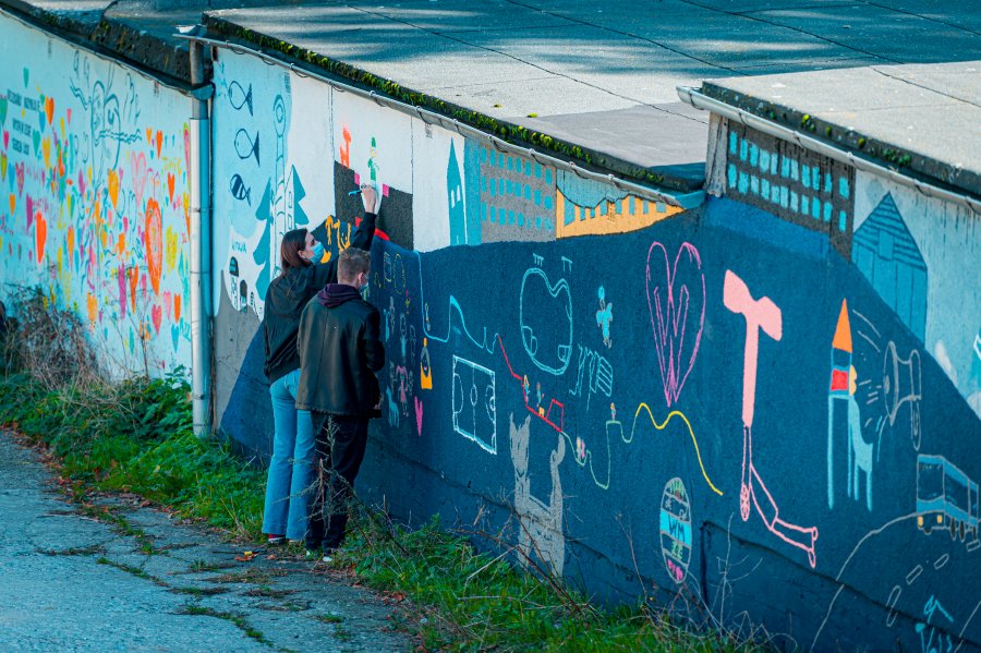 Mural przy ul. Uczniowskiej stworzyli mieszkańcy Witomina // fot. Jacek Klejment